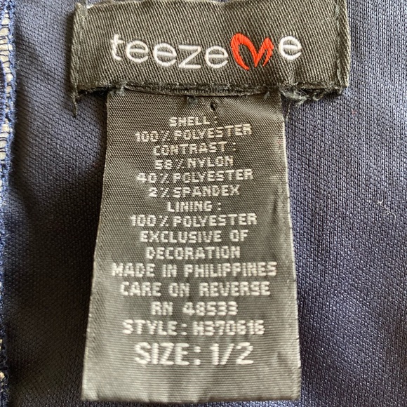 TEEZE ME LACE SHORT PARTY SOCIAL DRESS SIZE 1/2 Navy BLUE Tulle and LACE BODICE - Picture 5 of 6